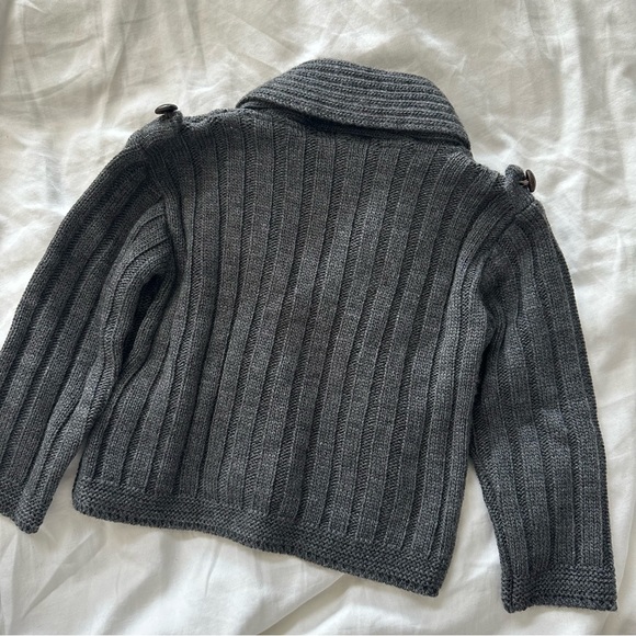 Charcoal Grey Cable knit Button Up Cardigan - Picture 3 of 4